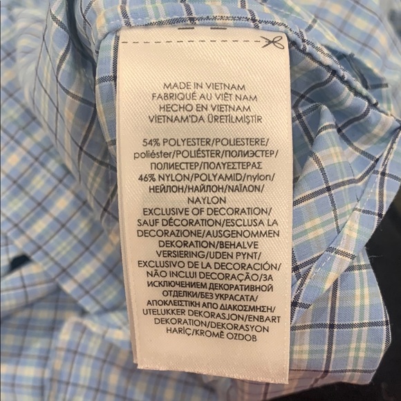 Men's Ralph Lauren Slim Fit Performance Baby Blue Checkered Shirt - Picture 12 of 12